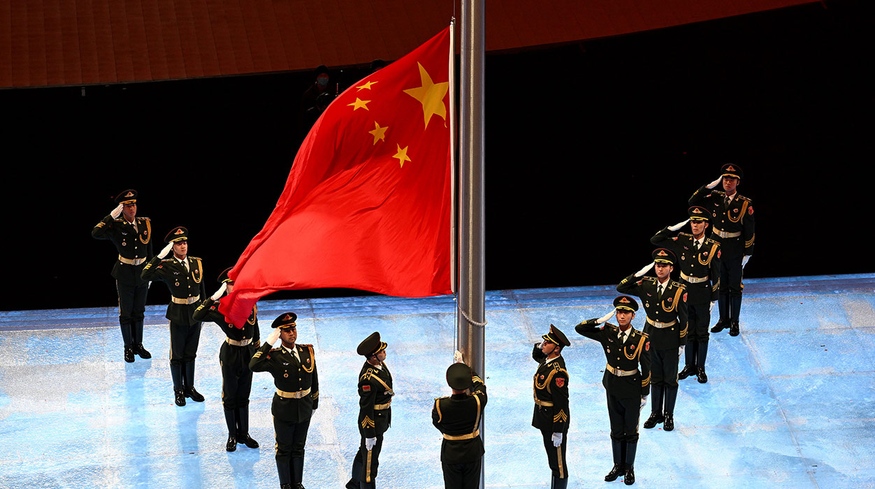 [圖]2022北京冬殘奧會閉幕式：五星紅旗莊嚴升起