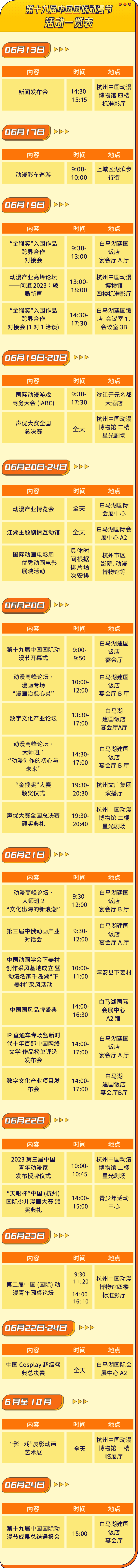 主要活動一覽