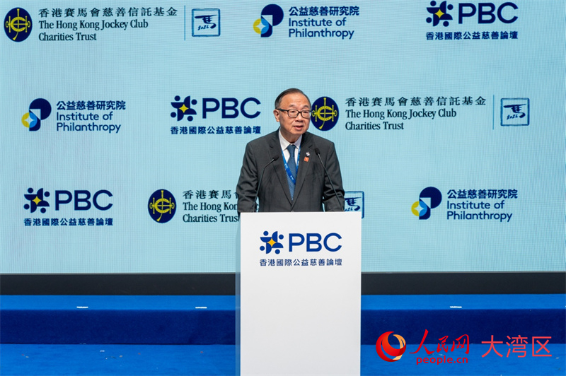 香港賽馬會主席廖長江致辭。人民網 韓宇軒攝